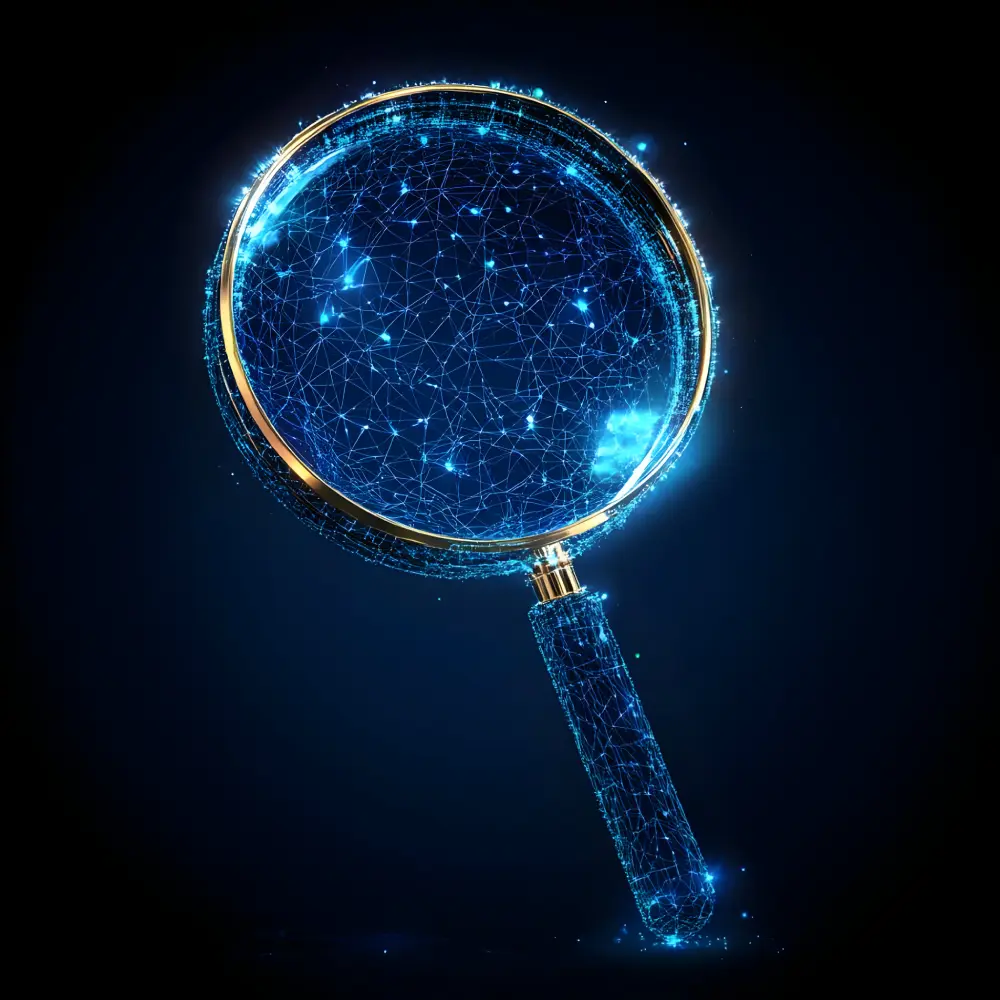 glowing-polygonal-magnifying-glass-illustration-exploring-digital-solutions